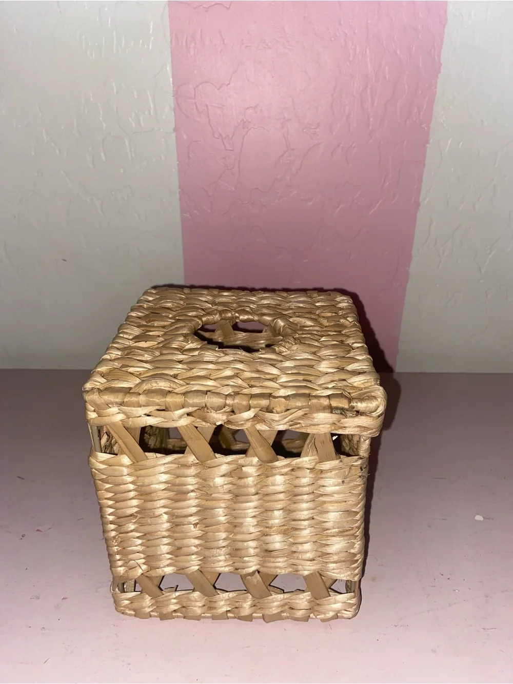 Woven Natural Rattan Square Tissue Box Cover - Natural